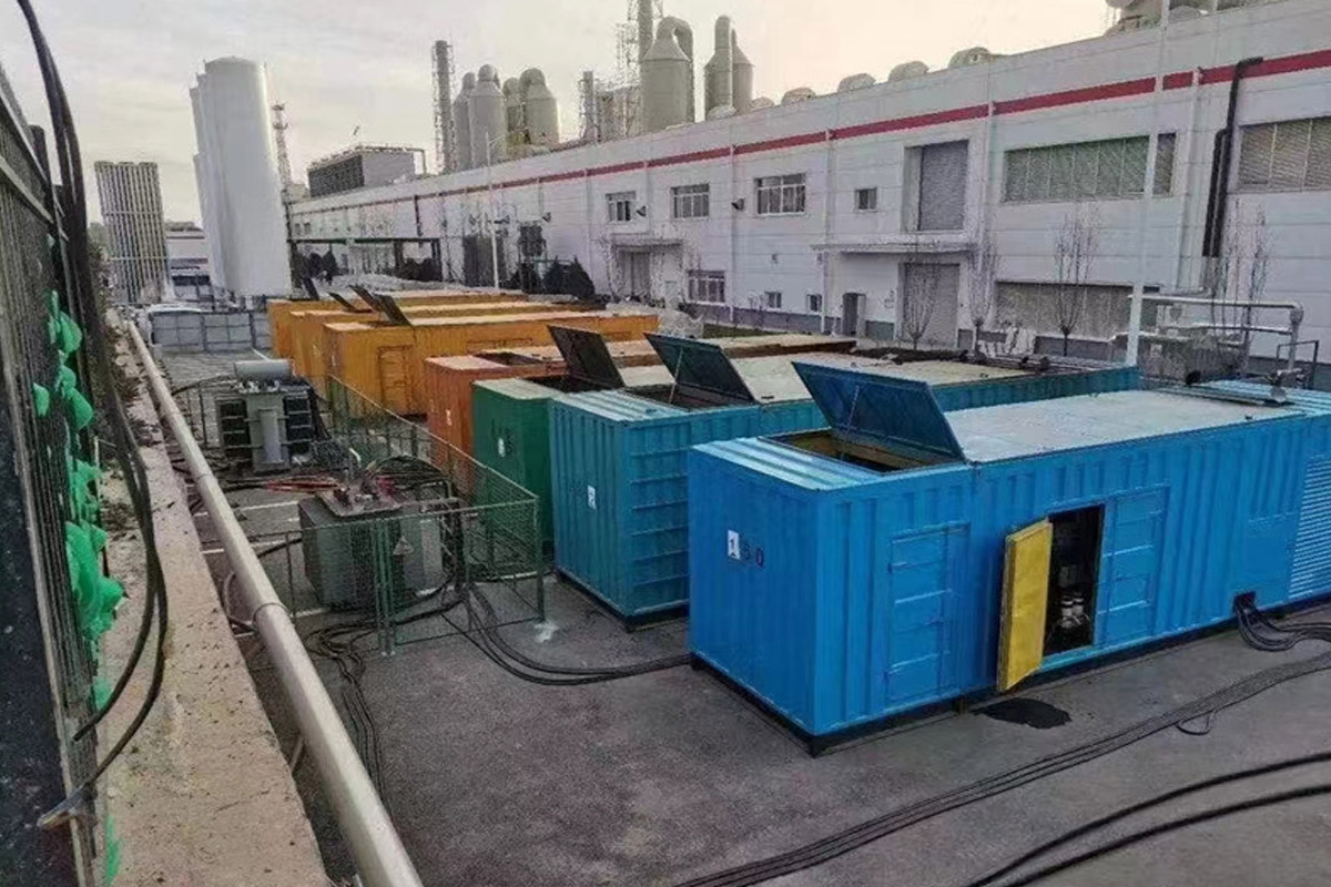 红山发电机租赁施工现场